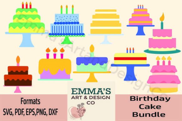 10 Birthday Cake SVG Bundle