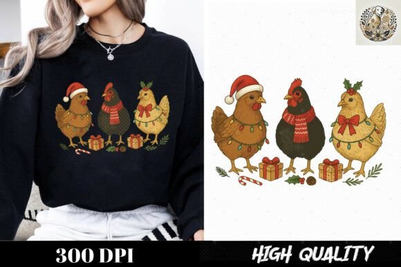Bringing Holiday Cheer with Chicken Christmas Funny Farm Animal PNG Clipart