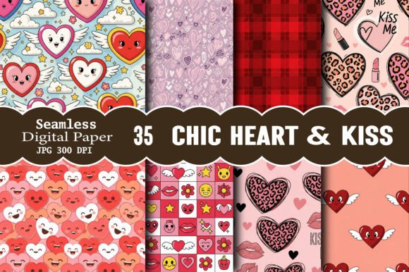 Chic Heart Kiss Pattern: A Versatile Design for Creative Expression