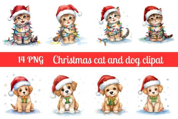 Christmas Cat and Dog Clipat PNG: A Versatile Digital Design for Creative Projects
