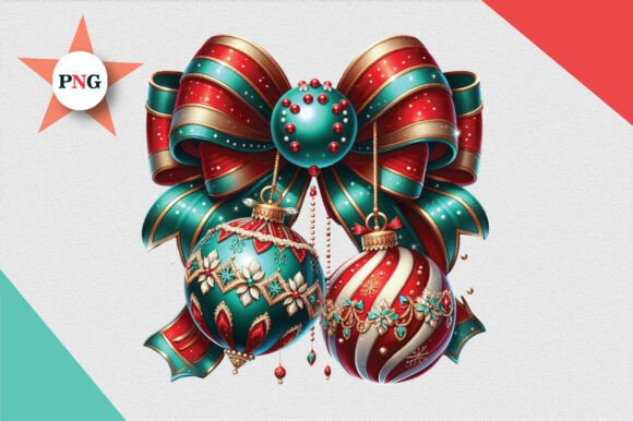 Christmas Ornaments Red Coquette Bow