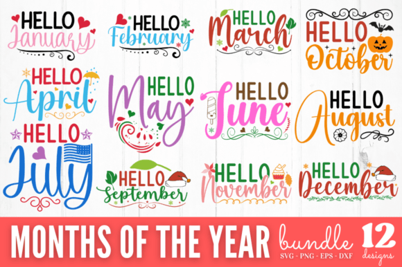 Enhance Your Crafting Projects with the Months of the Year SVG Bundle