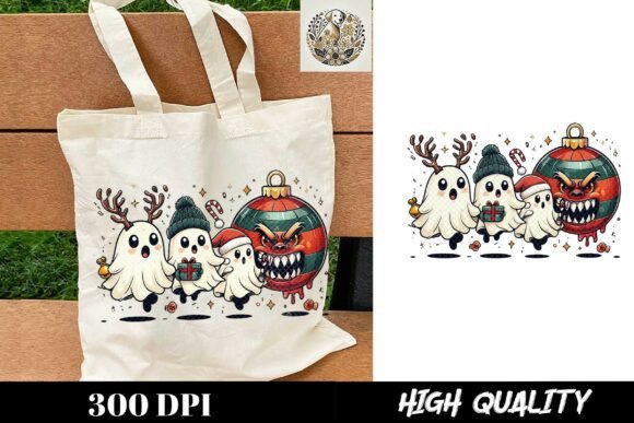 Funny Christmas Ghosts Spooky Ornam