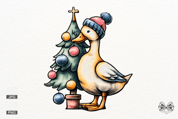 Goose and Christmas Tree PNG: A Creative Resource for Digital Artists and Designers