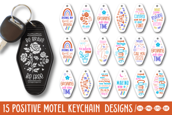 Positive Motel Keychain SVG Bundle