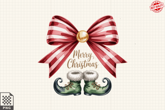 Santa Bow Coquette Illustrations Clipart