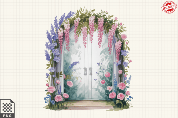 Spring Flower Garden Sublimation Clipart